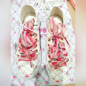 NWT Women's LoveShackFancy×Superga (Italy) Pink Lowtop Rib Sneakers 7.5US 38EU